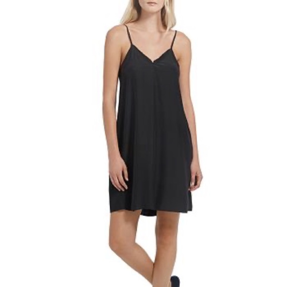 ATM black slip mini dress